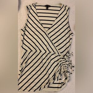 Striped Sleeveless Wrap Top